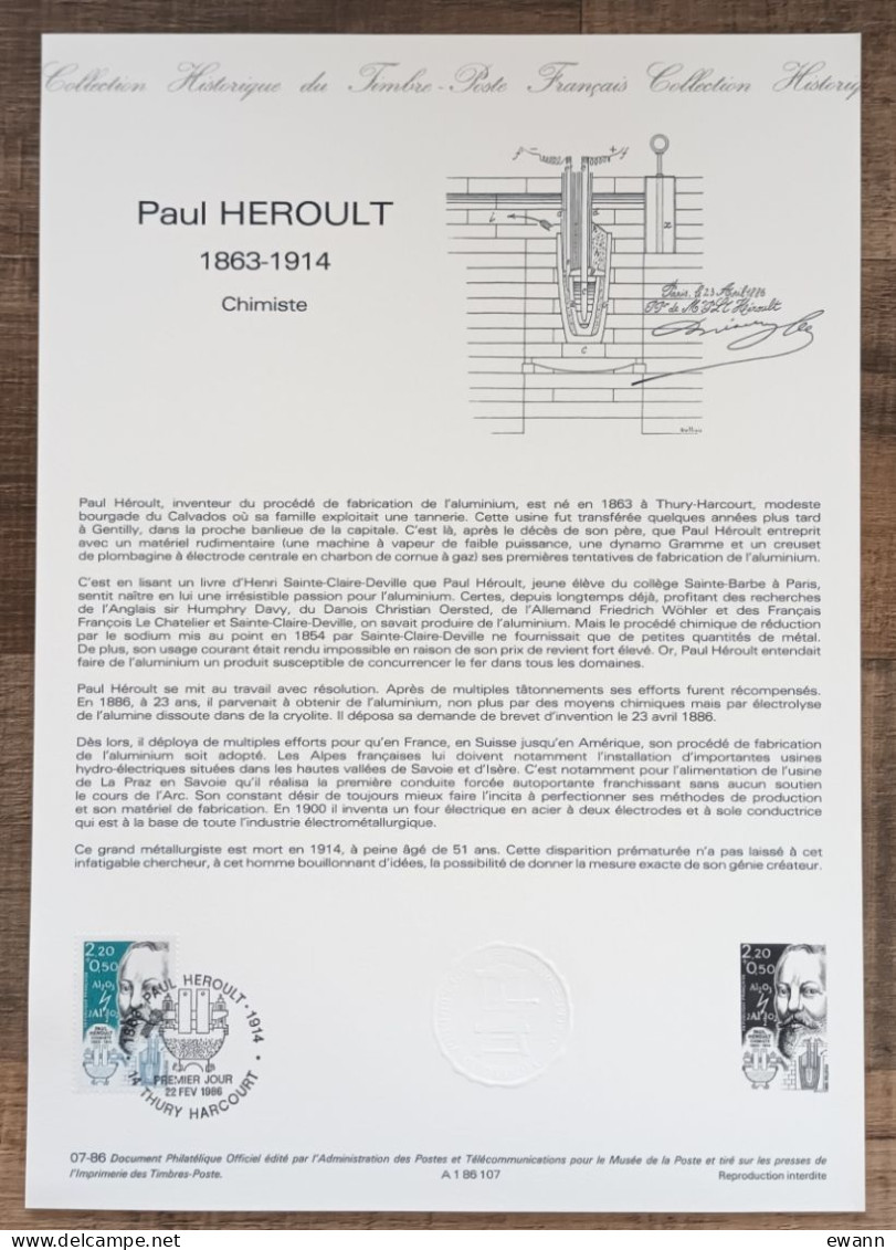COLLECTION HISTORIQUE - YT N°2400 - PAUL HEROULT - 1986 - 1980-1989