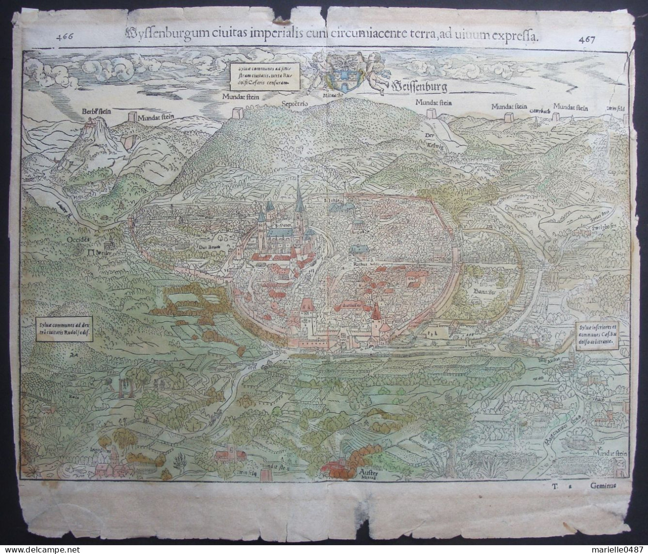 Wissembourg  Ca. 1550-1570. Gravure Sur Bois - Prenten & Gravure