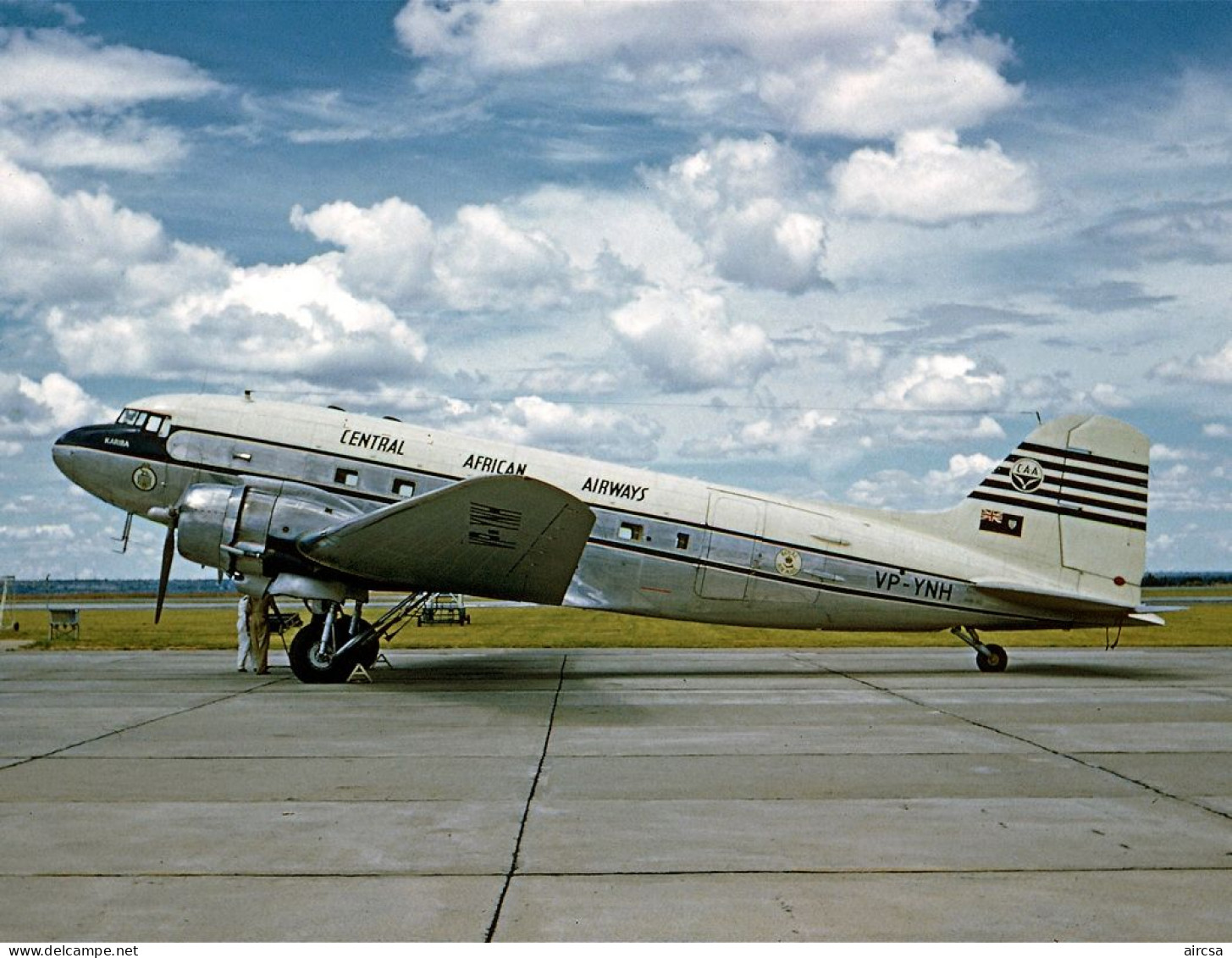 Aviation Postcard-WGA-1417 CAA-CENTRAL AFRICAN AIRWAYS Douglas DC-3 - 1946-....: Ere Moderne