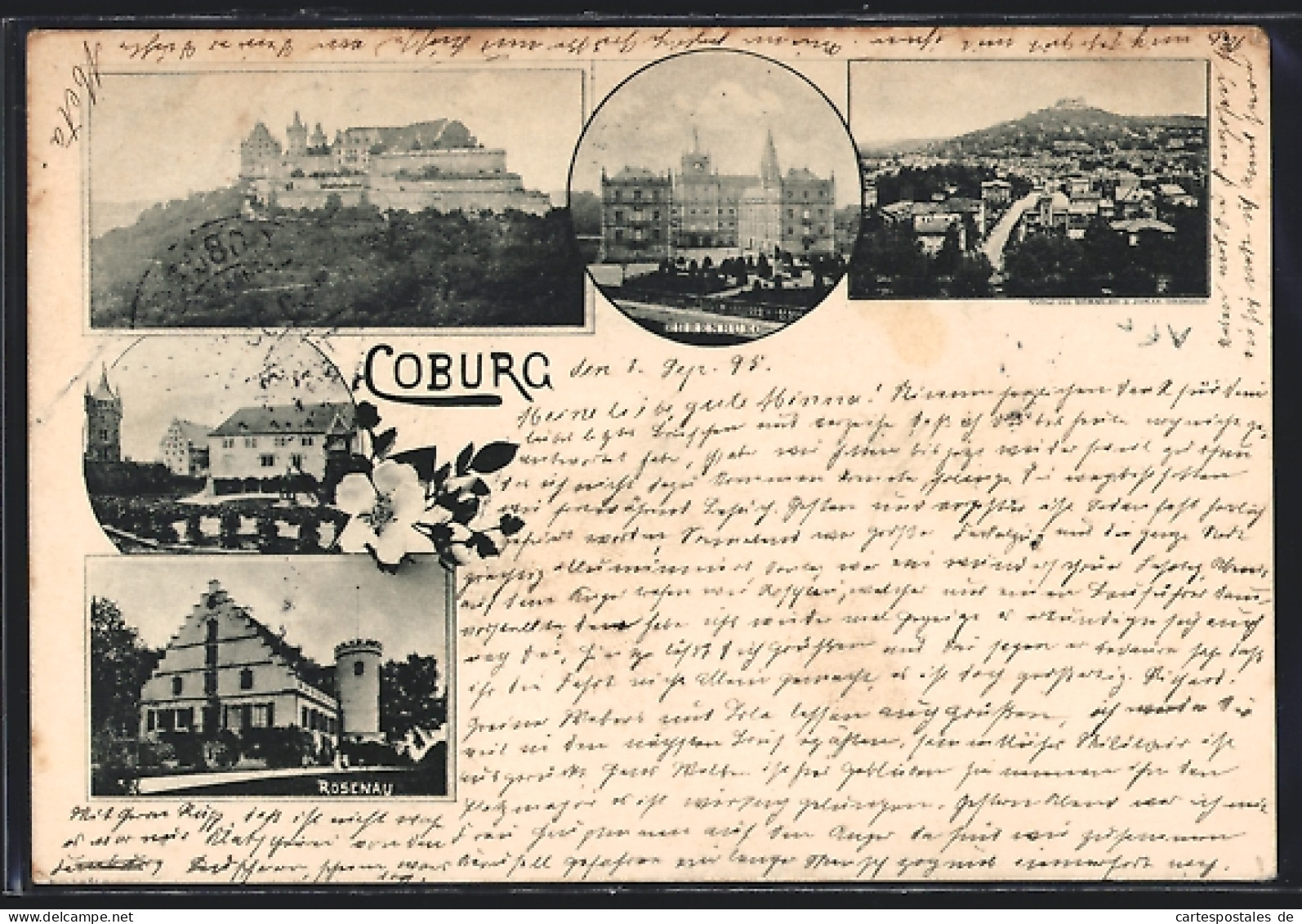 Vorläufer-AK Coburg, 1895, Ehrenburg, Rosenau, Ortsansicht Aus Der Vogelschau  - Coburg