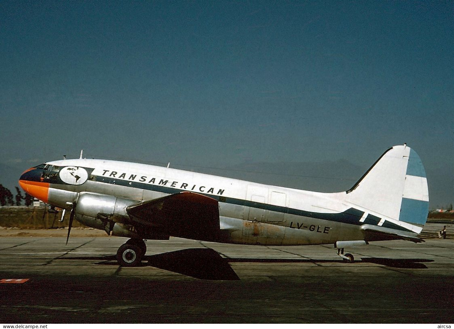 Aviation Postcard-WGA-1418 TRANSAMERICAN Curtiss C-46 - 1946-....: Modern Era