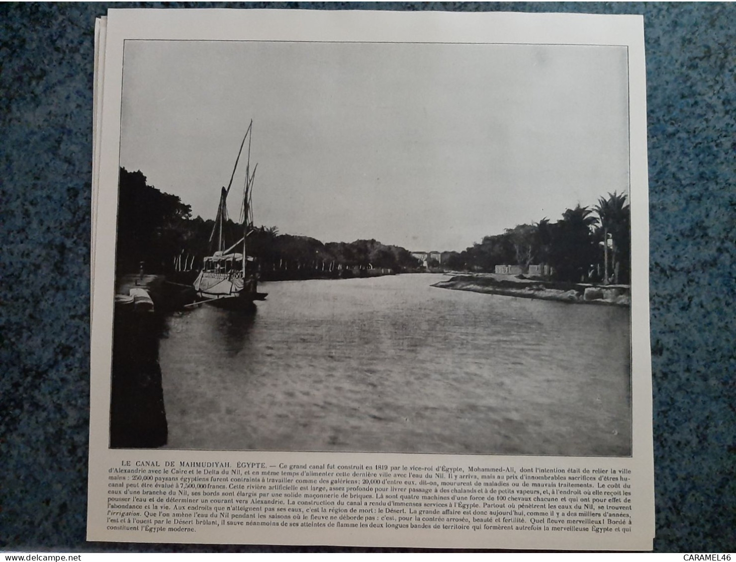 AFFICHE  - PHOTOGRAPHIQUE   -  LE CANAL DE MAHMUDIYAH  EN EGYPTE  CONSTRUIT EN 1819 PAR LE VICE-ROI  D' EGYPTE - Affiches