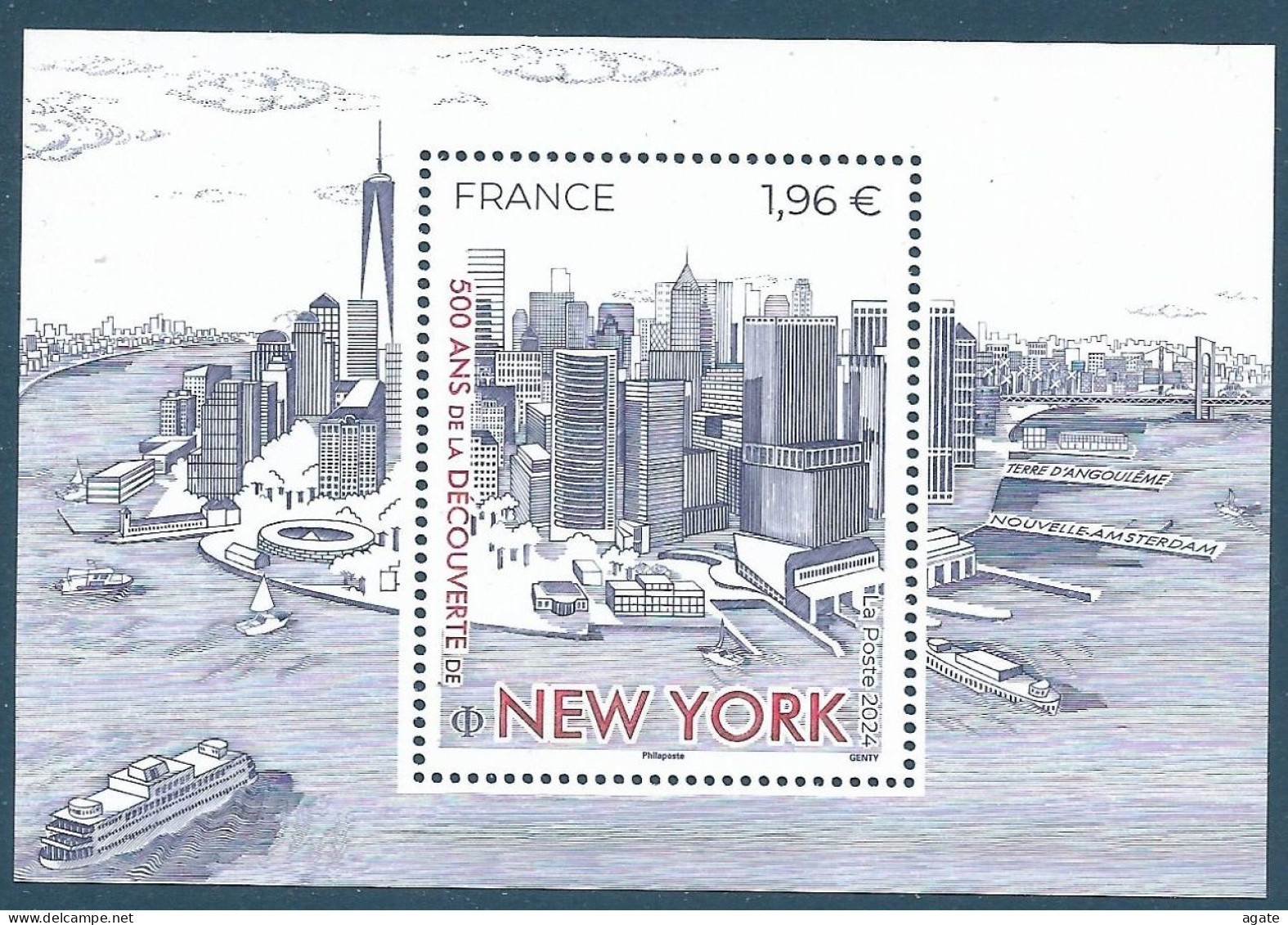 Bloc 500 Ans De New-York (2024) Neuf** - Mint/Hinged