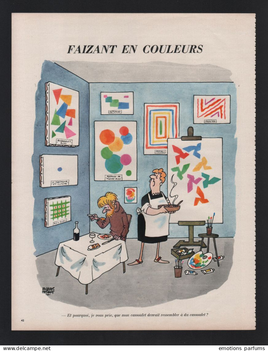 Pub Papier 1969 Humour Jacques Faizant Peintre Artiste - Publicités