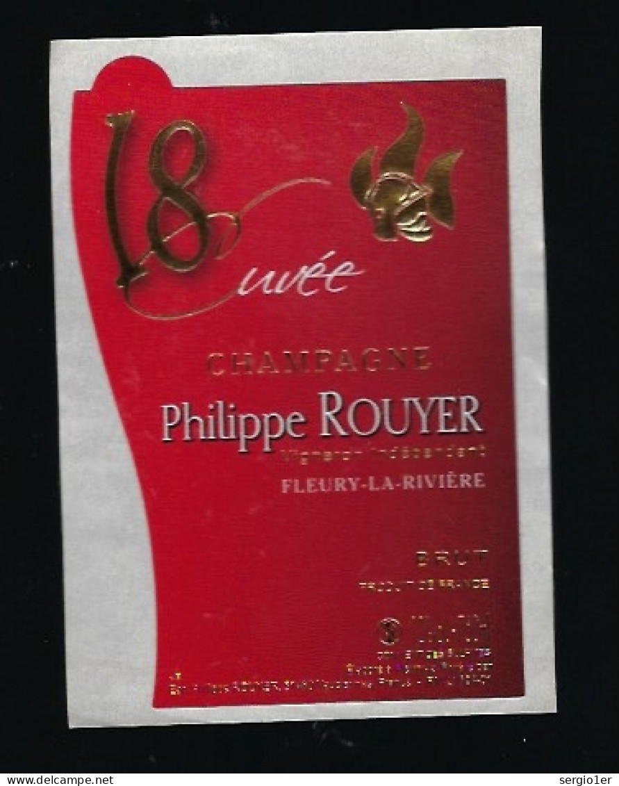 Etiquette Champagne Brut 18 Cuvée Sapeurs Pompiers  Philippe Rouyer  Fleury La Riviere  Marne 51 - Champagne