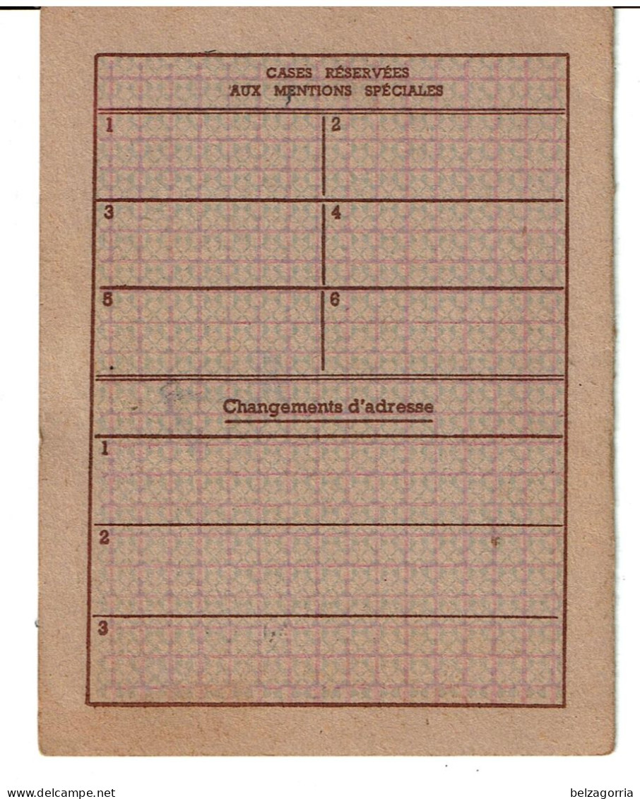 PAU ( 64 ) - CARTE INDIVIDUELLE D'ALIMENTATION 24.03.49 - Titre 3021 - Réf. N° 34565 & 34564 -  Couple  -( Pas Courant ) - Historische Dokumente