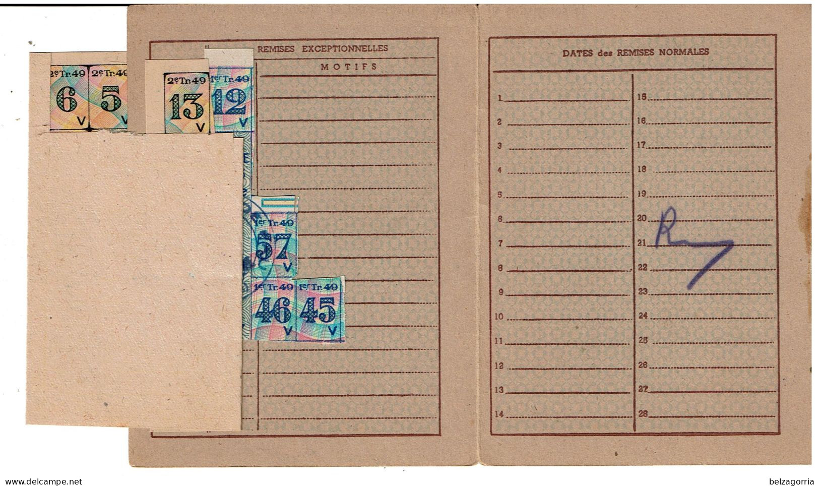 PAU ( 64 ) - CARTE INDIVIDUELLE D'ALIMENTATION 24.03.49 - Titre 3021 - Réf. N° 34565 & 34564 -  Couple  -( pas courant )