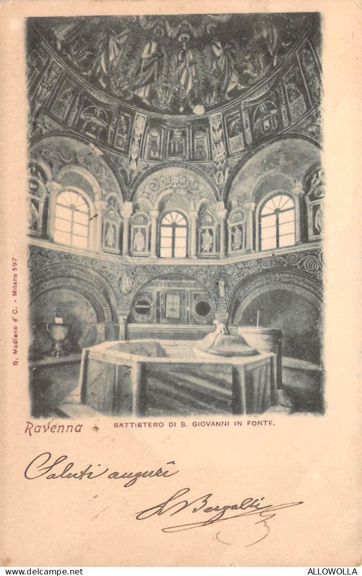 26795 " RAVENNA-BATTISTERO DI S. GIOVANNI IN FONTE " VERA FOTO--CART. SPED.1901 - Ravenna