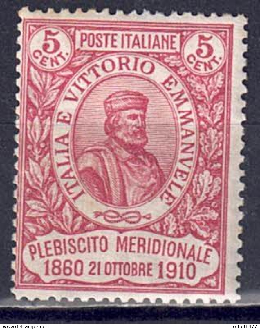 Italien 1910 - Volksabstimmung In Neapel, Nr. 97 (Bugfalte), Gefalzt * / MLH - Ungebraucht
