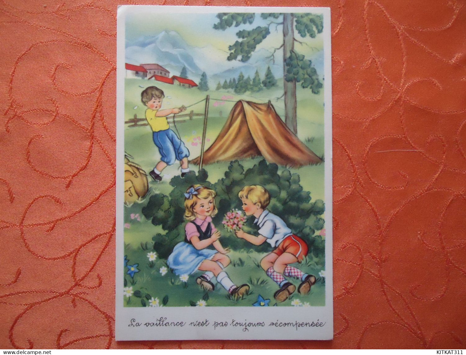 CPSM-PHOTOCHROM-255-FRANCE -THEME ENFANTS AU CAMPING - Gruppi Di Bambini & Famiglie
