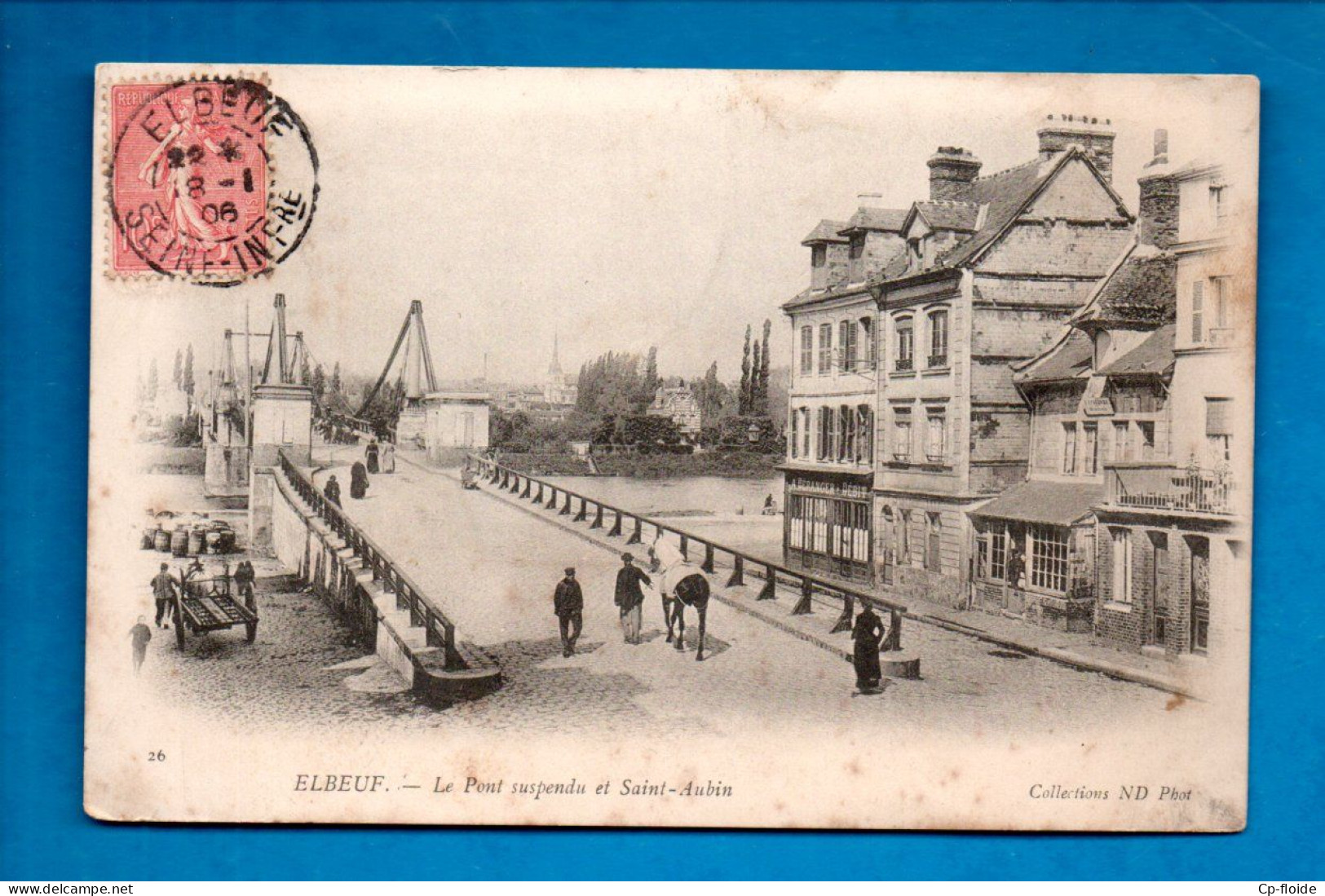 76 - ELBEUF . LE PONT SUSPENDU ET SAINT-AUBIN - Ref. N°39011 - - Elbeuf