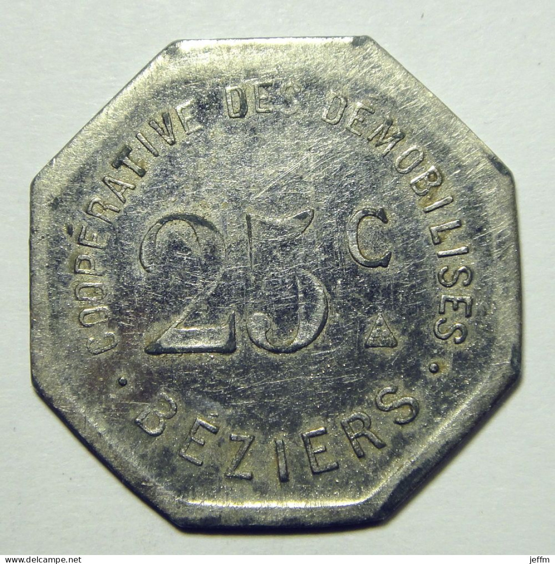 Béziers (34) Hérault - Coopérative Des Démobilisés - 25 Centimes - Monetary / Of Necessity