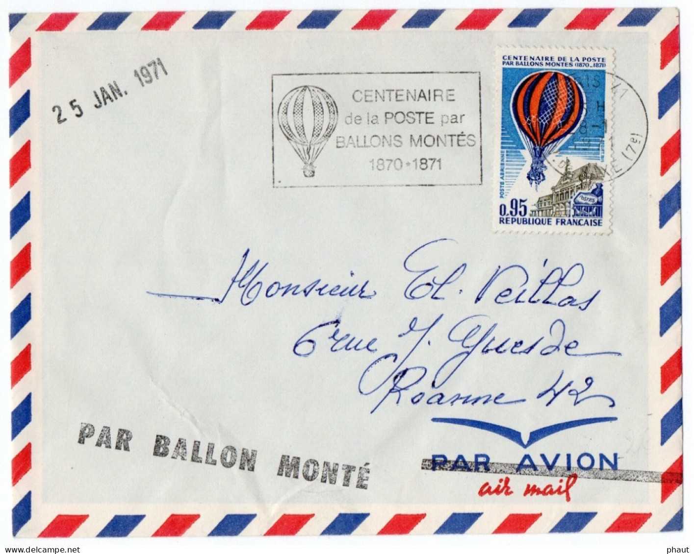 Centenaire De La Poste En Ballons Montés - 1960-.... Cartas & Documentos