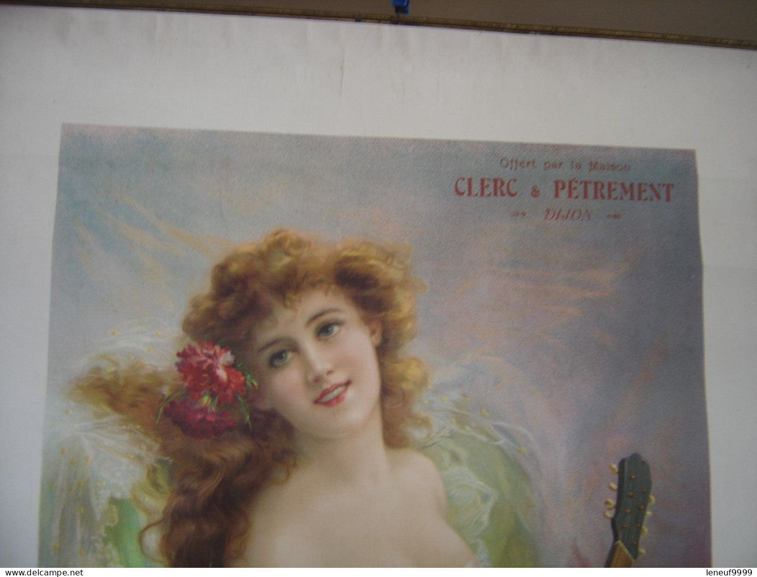 Affiche Chromo CLERC PETREMENT LA Cigale Jeune Femme Pin Up 54 X 75 Cm - Plakate