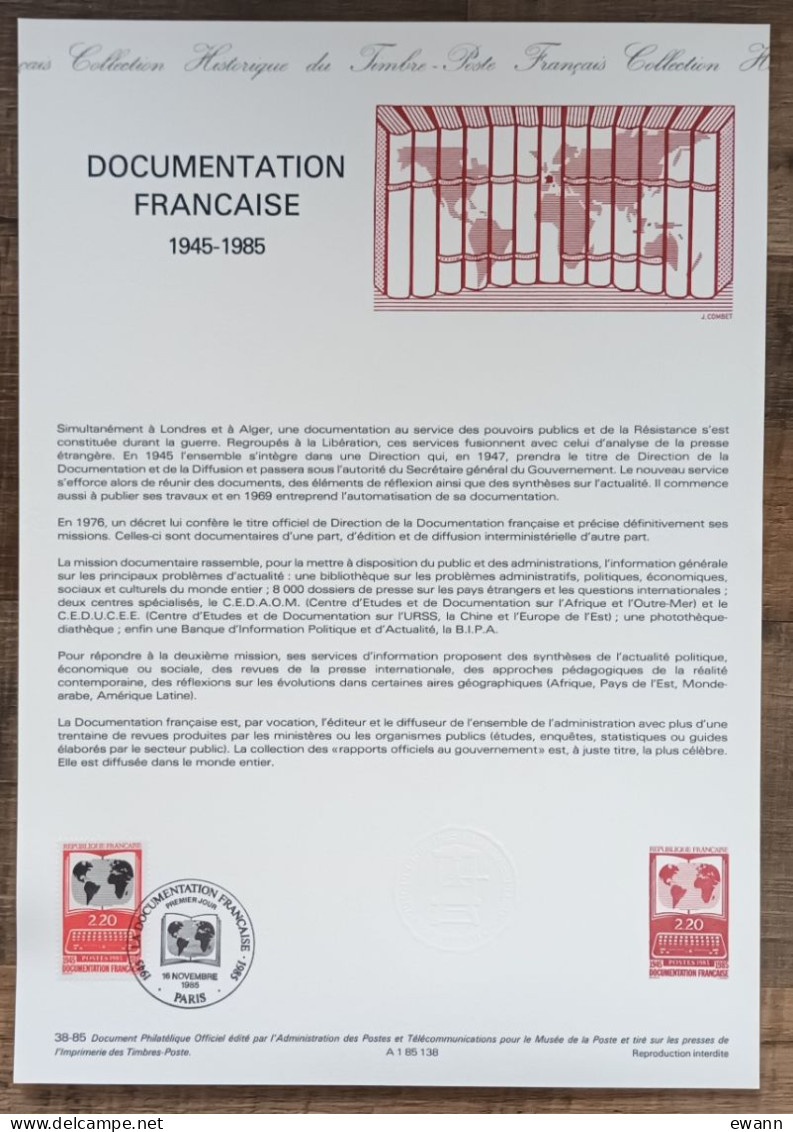COLLECTION HISTORIQUE - YT N°2391 - DOCUMENTATION FRANCAISE - 1985 - 1980-1989