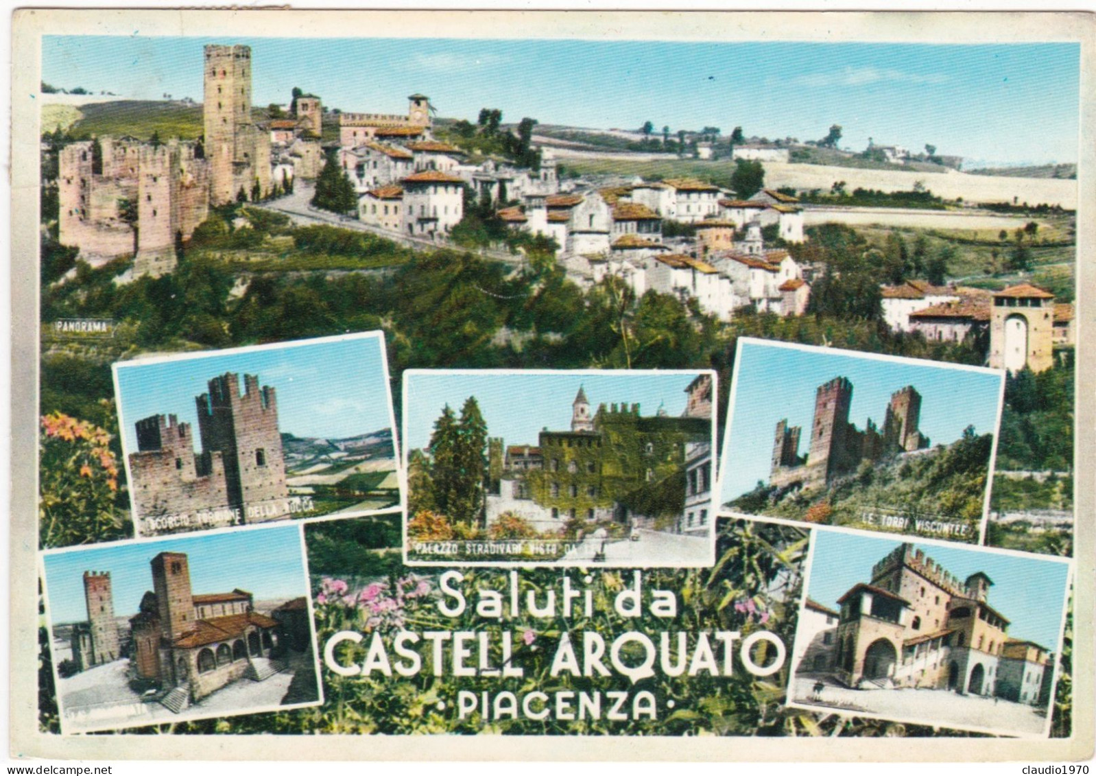 CASTELL' ARQUATO (PIACENZA) - CARTOLINA  -  SALUTI DA CASTELL' ARQUATO - VIAGGIATA PER MILANO - 1968 - Piacenza