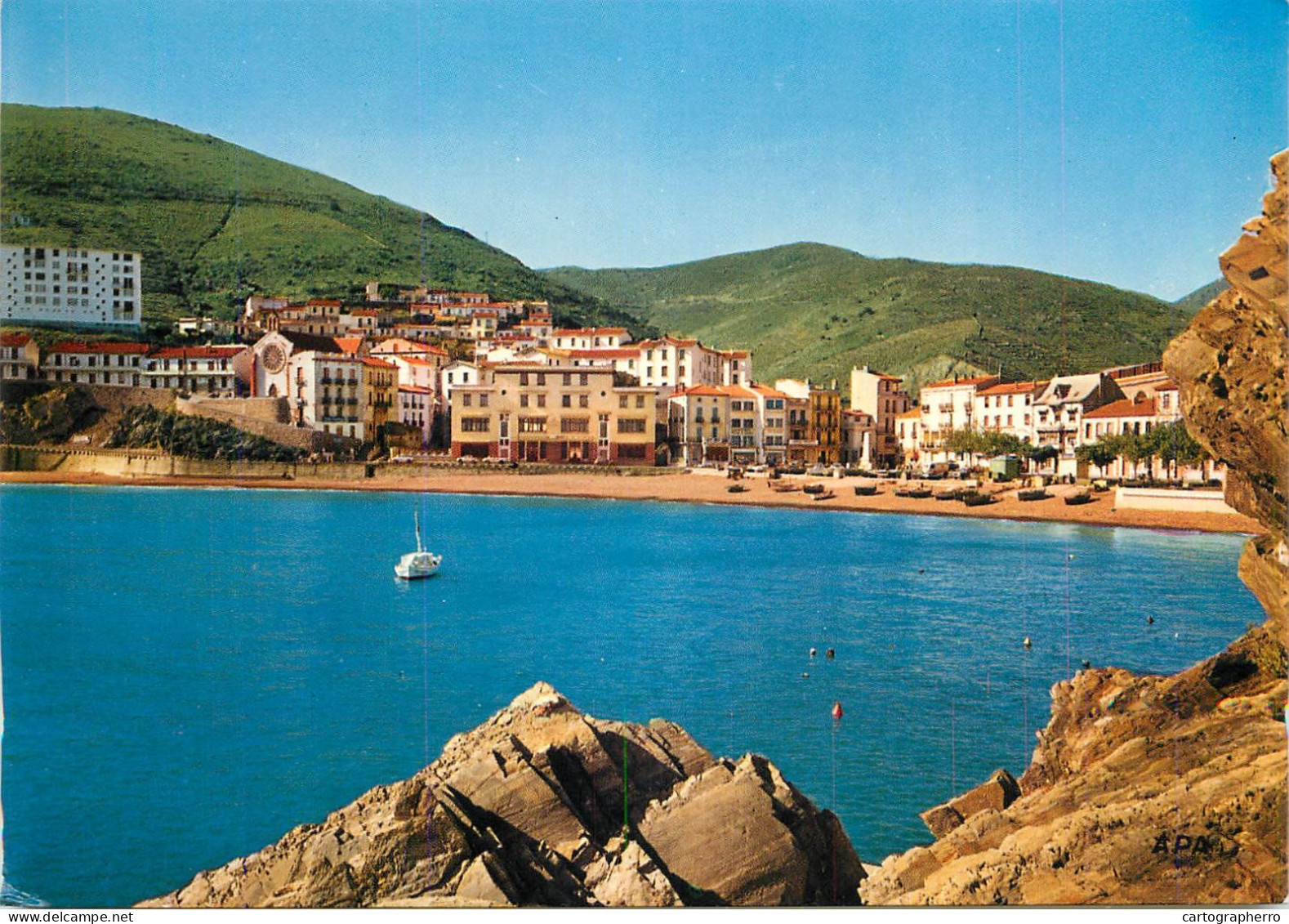 Navigation Sailing Vessels & Boats Themed Postcard La Cote Vermeille Cerbere Porte De France - Sailing Vessels