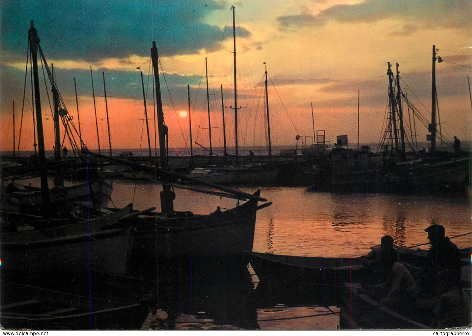 Navigation Sailing Vessels & Boats Themed Postcard Sete Herault Sunset Harbour - Sailing Vessels