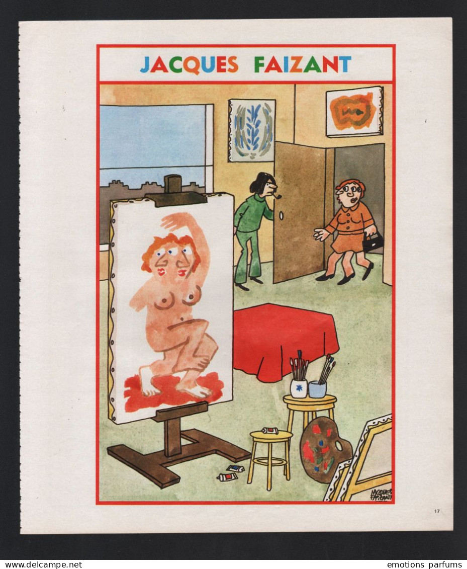 Pub Papier Recto Verso  Humour Jacques Faizant Paques Cambriolage Coffre Fort Peintre Artiste - Advertising