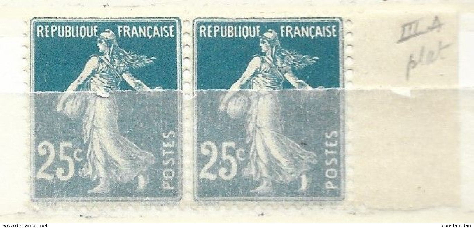 FRANCE N° 140 25C BLEU TYPE SEMEUSE LIGNEE TYPPE IIIA A PLAT NEUF SANS CHARNIERE - Unused Stamps
