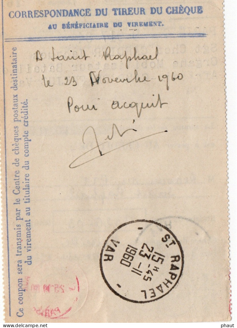 1192 Palais De L'Élysées Sur Avis De Virement - 1960-.... Lettres & Documents