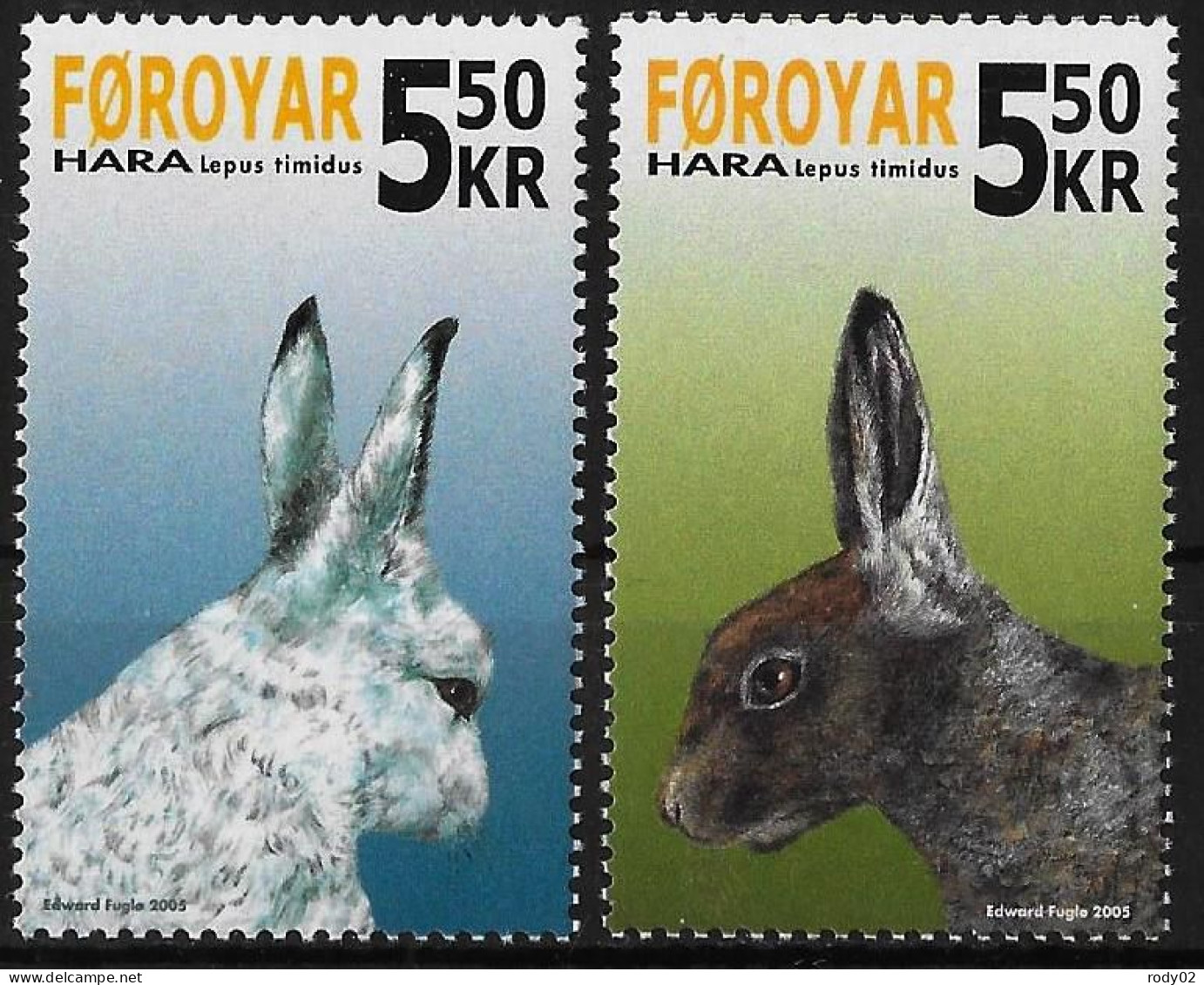 FEROE - LIEVRE VARIABLE - N° 522 ET 523 - NEUF** MNH - Konijnen