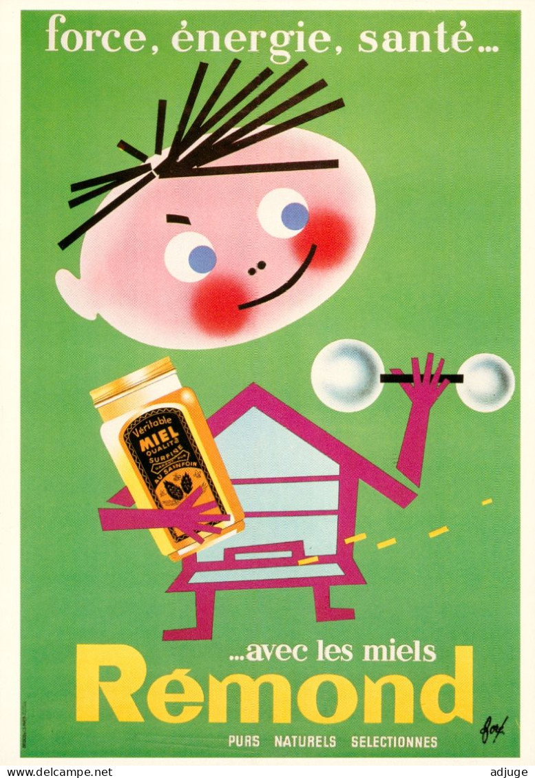 CPM- Illustrateur Affichiste FORÉ- Miels RÉMOND  Publicité (1956) * TBE* Scan Recto/Verso - Fore