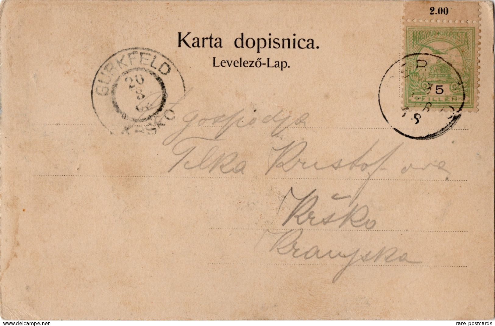 Perusic 1900 - Rucno Dizajnirana - Prva Stampana Tog Mesta - Croatia