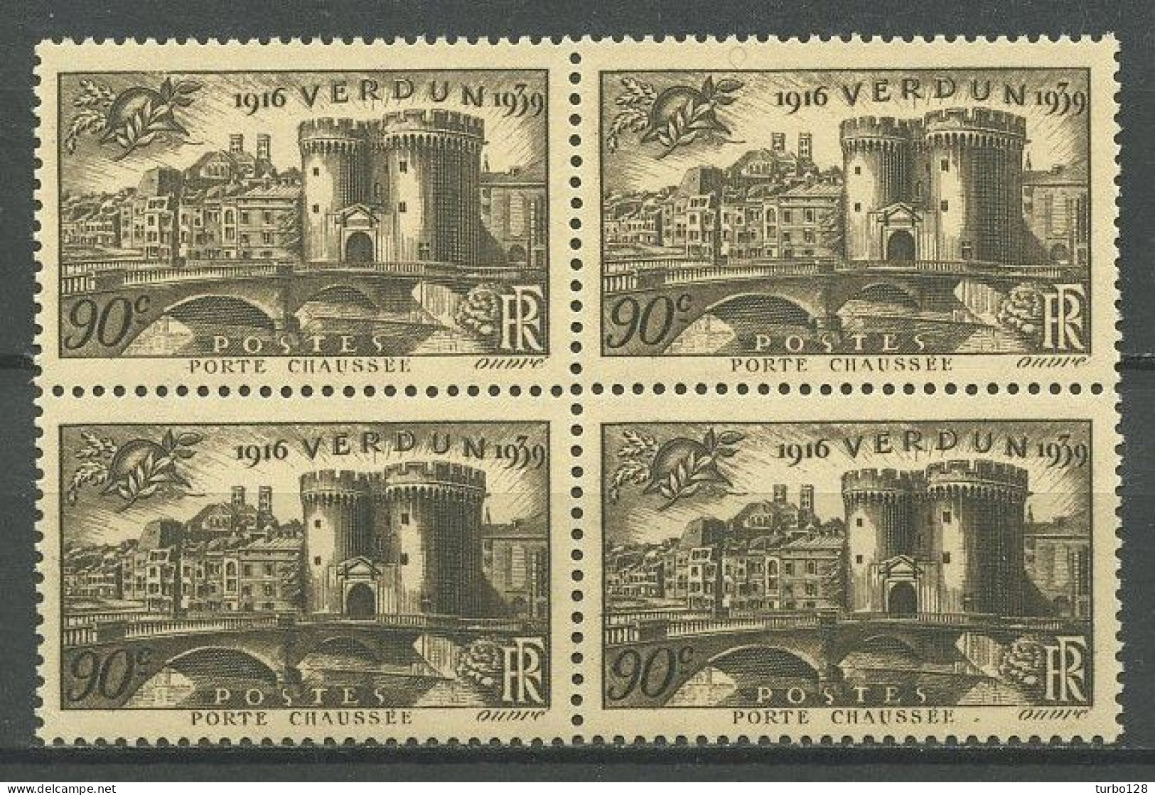 FRANCE 1939 N° 445 ** Bloc De 4 Neuf MNH Superbe C 6 € Victoire De Verdun Porte Chaussée - Unused Stamps