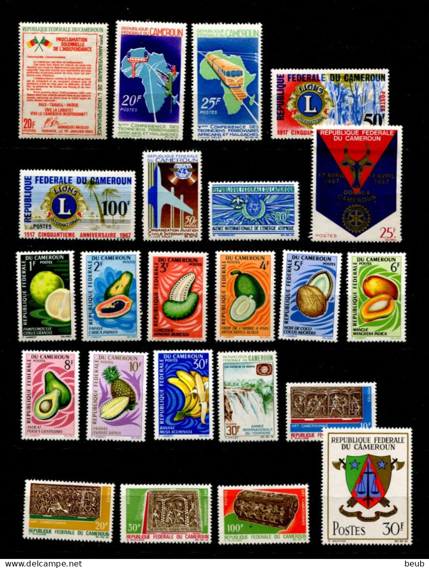 V - Cameroun :  Année 1967 : Y&T 433 à 455 (sf 433A)+ PA 95 à 105 (sans 106/107A)  : 34 Timbres  NSC ** - Cameroun (1960-...)