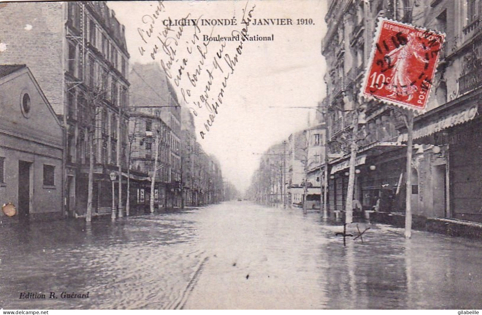 92 - CLICHY Inondé - Boulevard National - Clichy