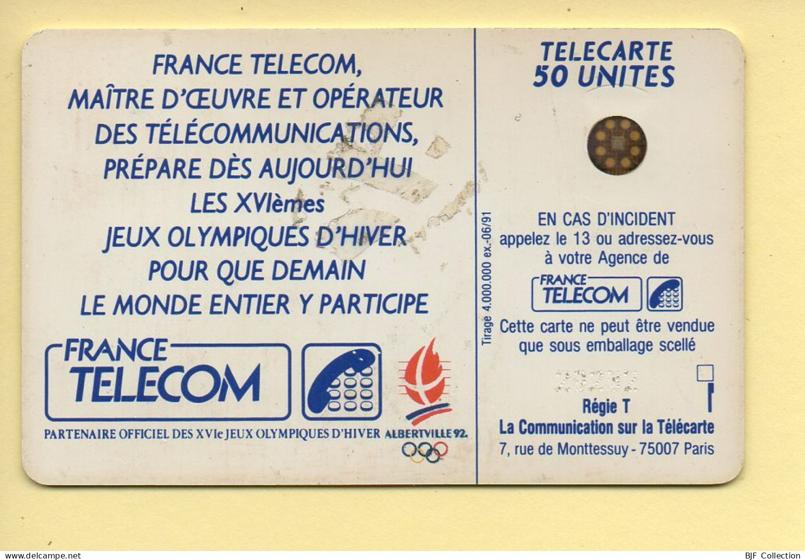 Télécarte 1991 : PATINEUSE N°2 / 50 Unités / Numéro 29232 / 06-91 / Jeux Olympiques D'Hiver ALBERTVILLE 92 - 1991