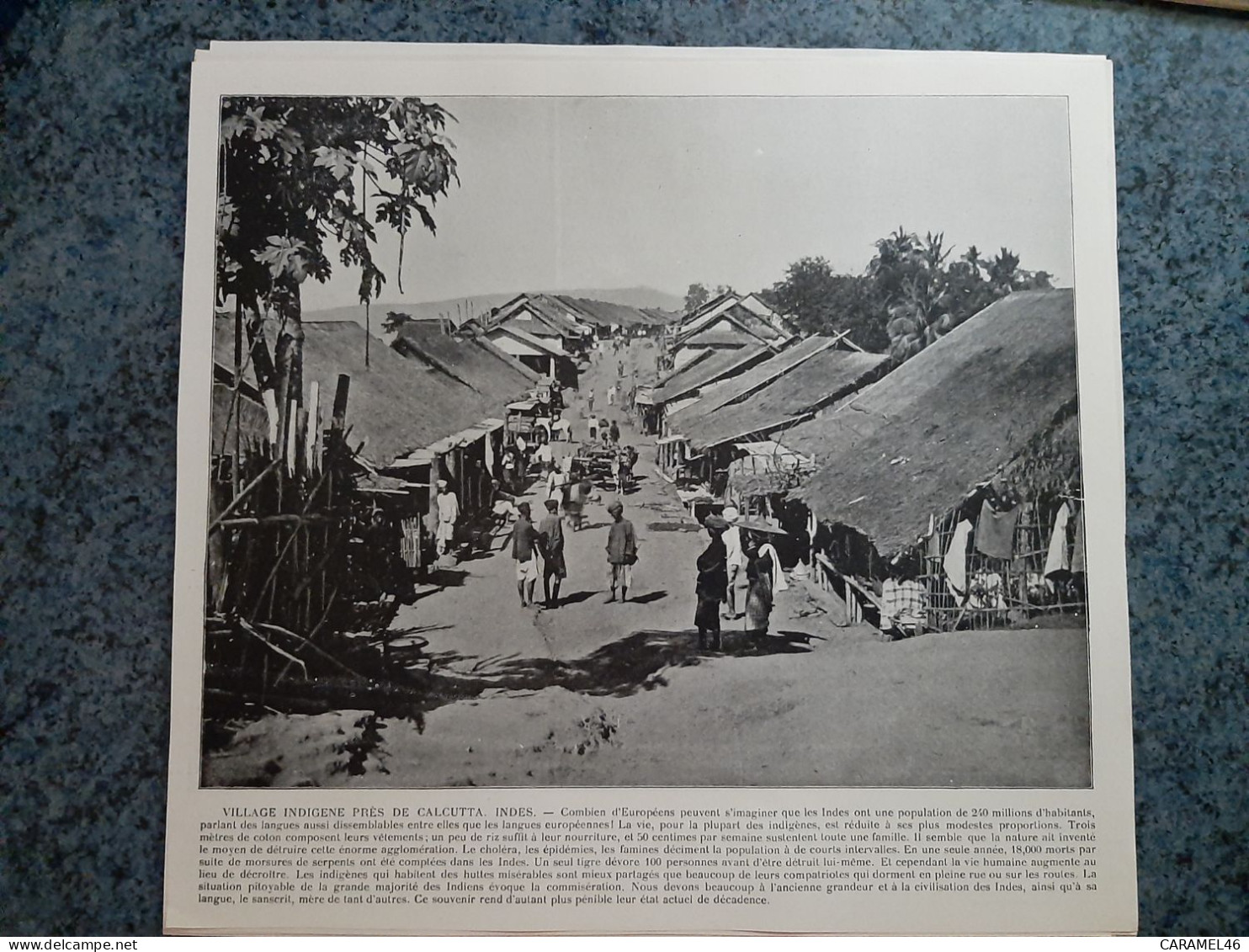 AFFICHE  - PHOTOGRAPHIQUE   -  VILLAGE INDIGENE PRES DE CALCUTTA  EN INDES - Affiches