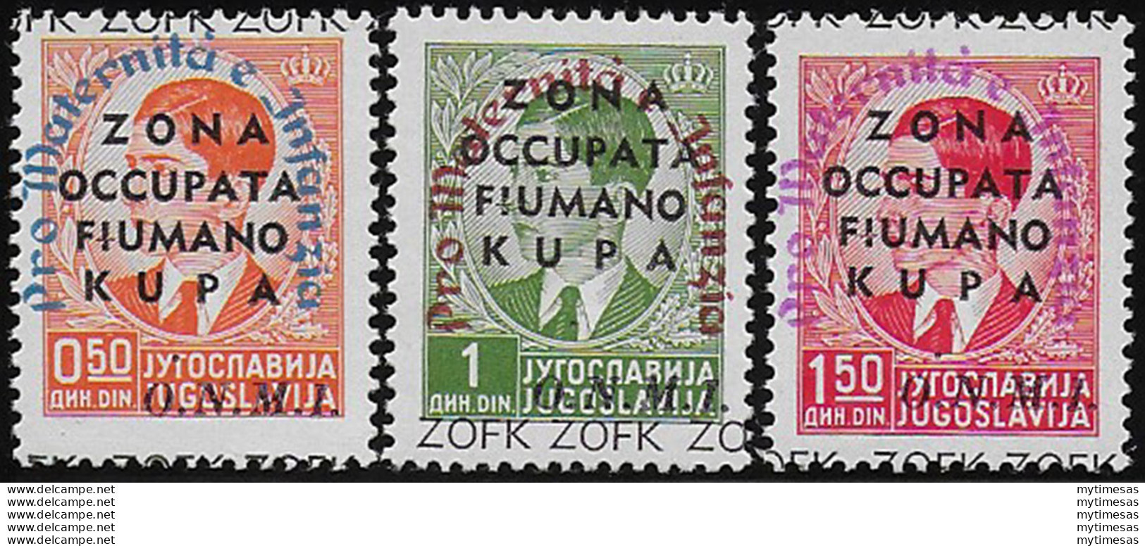 1942 Kupa P.M.I. Colori Div. MNH Sass N. 39/41 - Andere & Zonder Classificatie