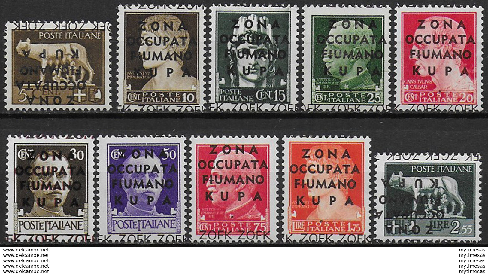 1941 Fiumano Kupa 10v. MNH Sass. N. 15/24 - Other & Unclassified