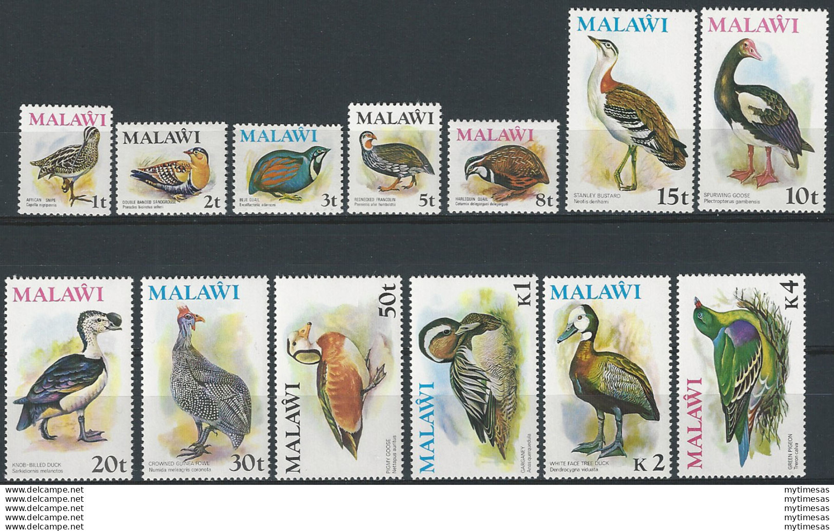 1975 Malawi Birds 13v. MNH SG. N. 473/504 - Malawi (1964-...)