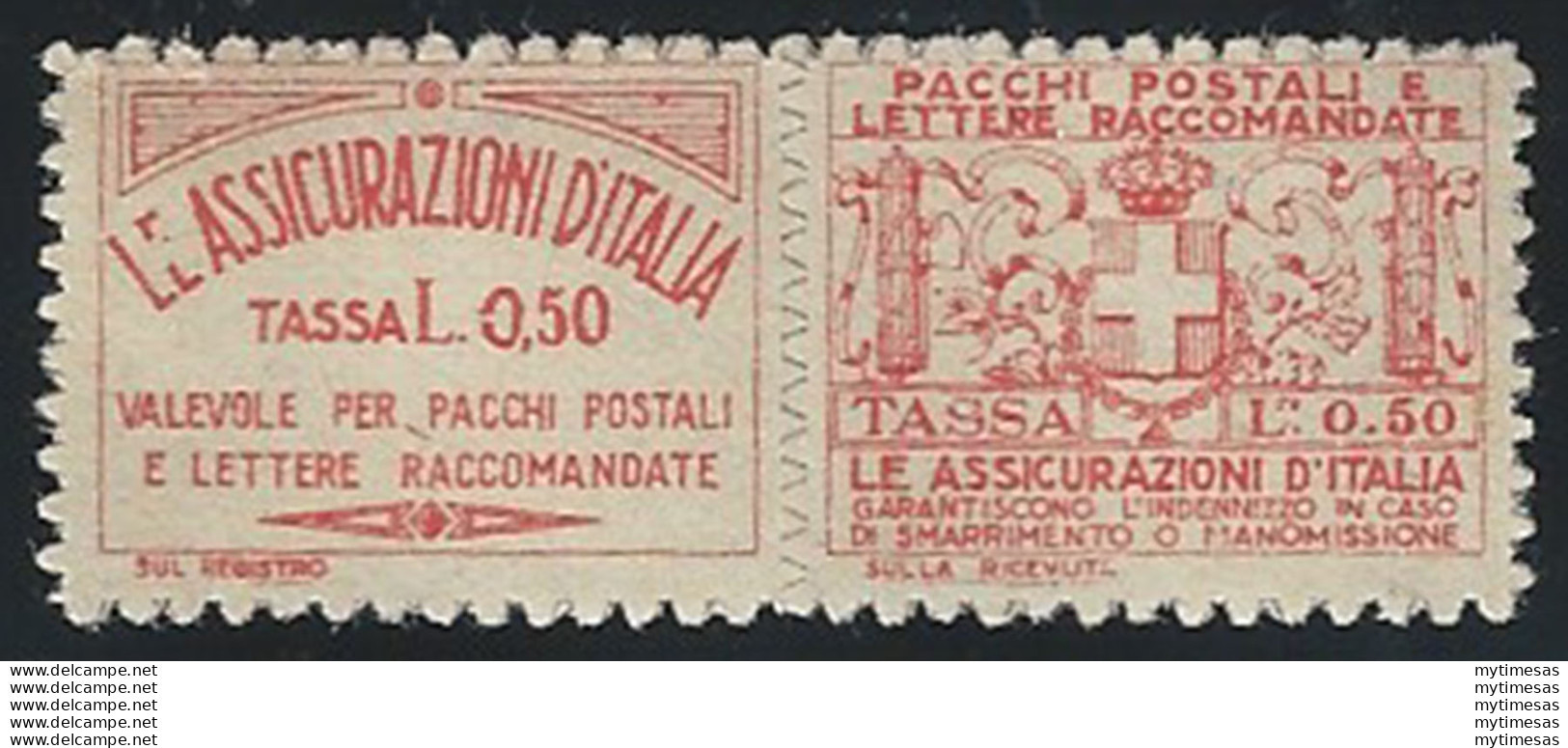 1926 Italia Assicurativi 25c. Rosso MNH Sassone N. 2 - Other & Unclassified