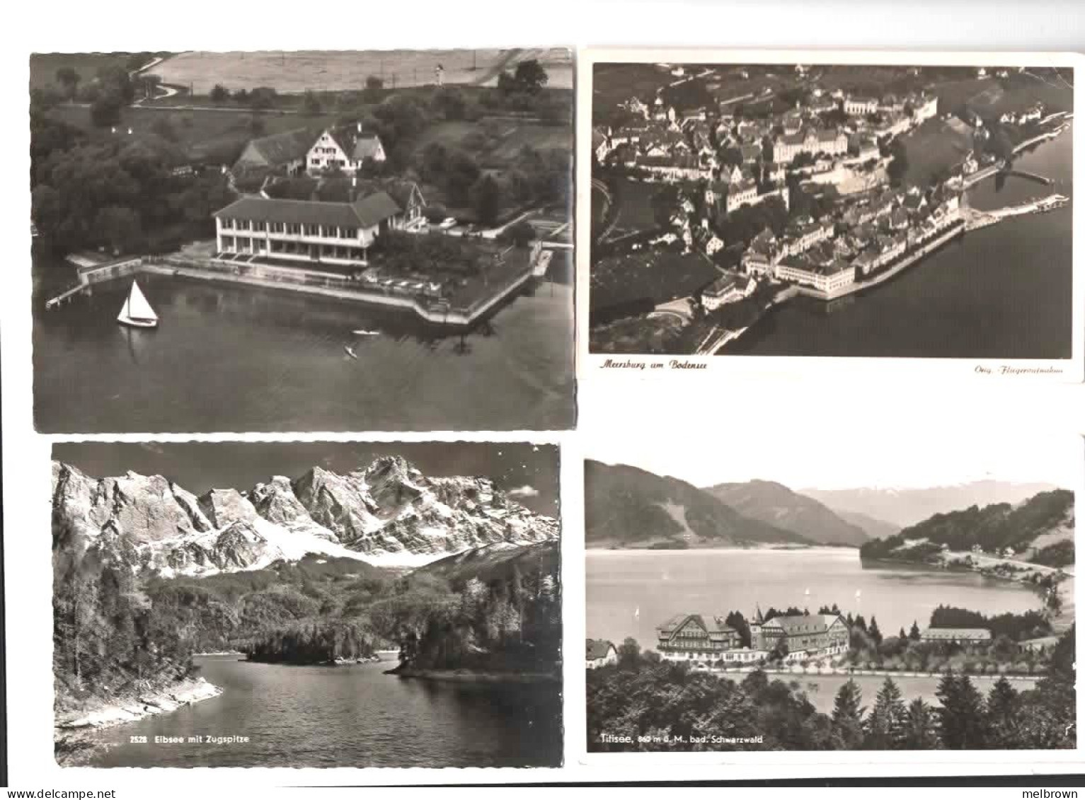 GERMANY 1960s 4 X LAKE SCENES Of Bodensee, Titisee & Eibsee Collectible Postcards - Überlingen