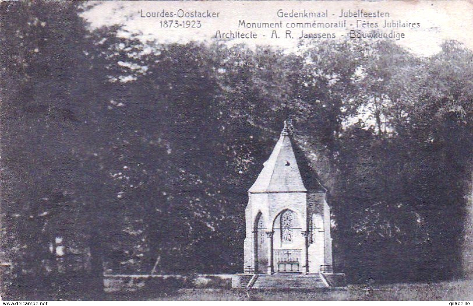 OOSTACKER - LOURDES -  Monument Commemoratif - Fetes Jubilaires - Gent