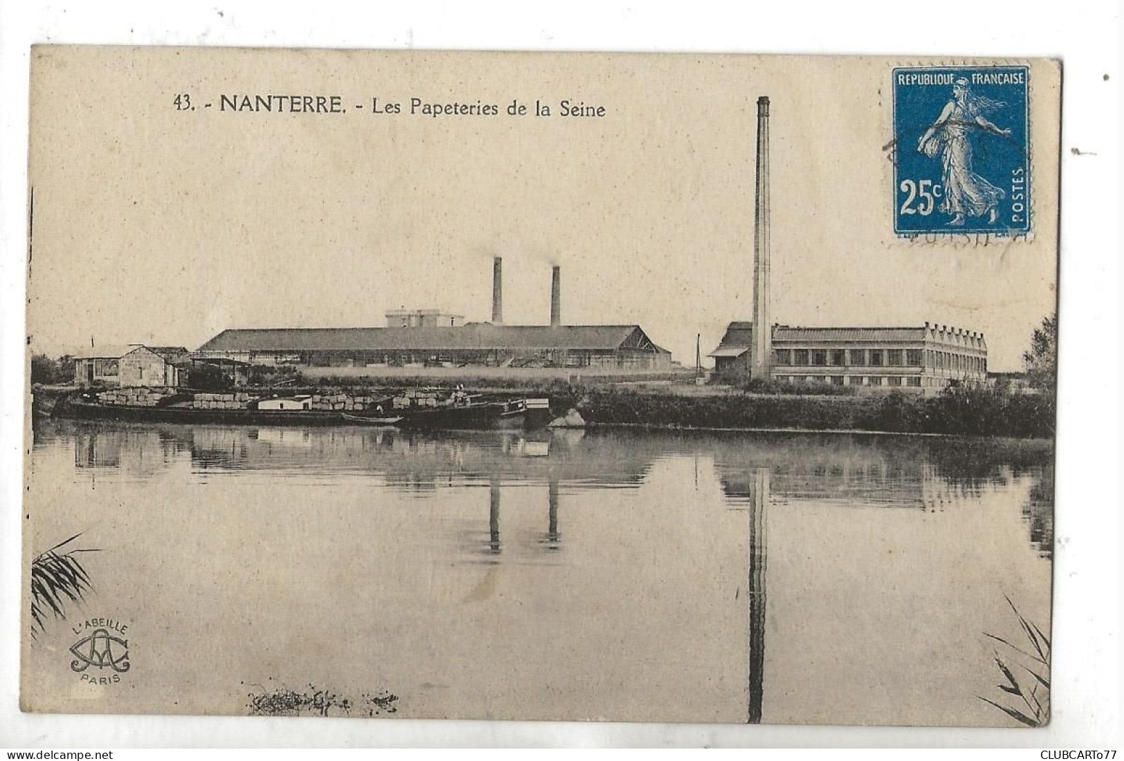 Nanterre (92) : Les Papeteries De La Seine Prise Du Quai Aux Péniches En 1930 PF. - Nanterre