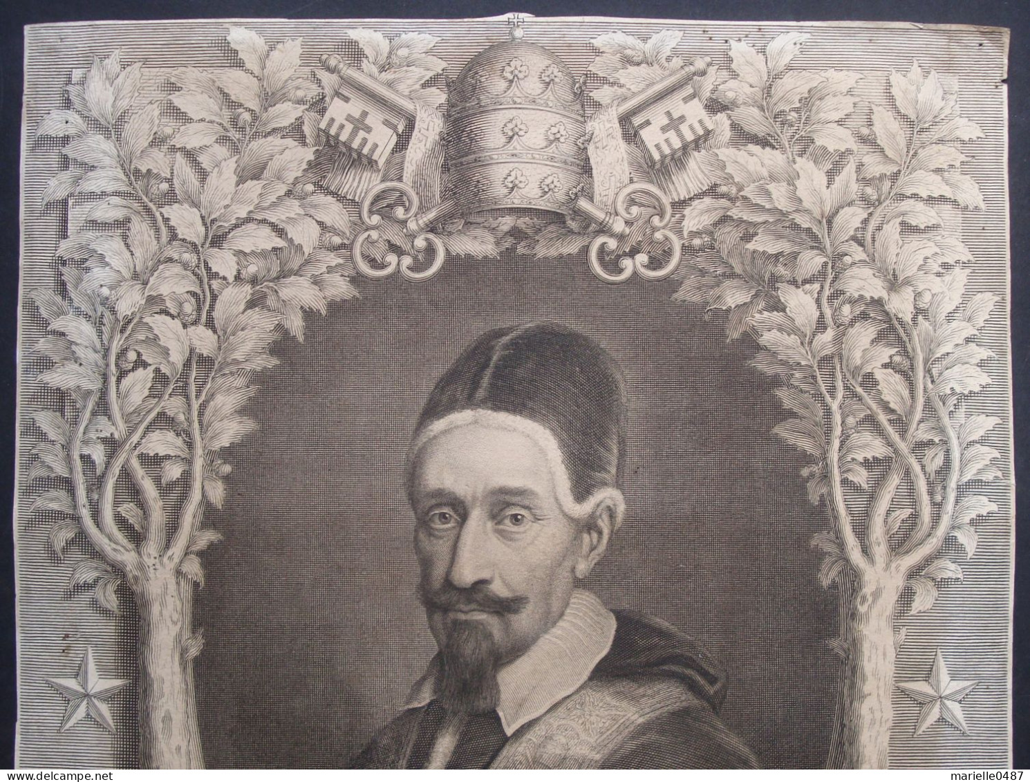 Pieter Van Schuppen - Portrait Du Pape Alexandre VII. D'après Pierre Mignard - Prenten & Gravure