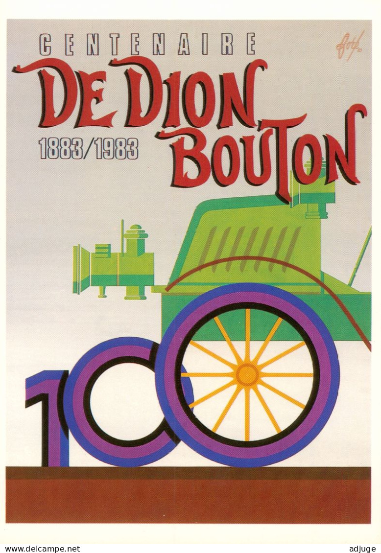 CPM- Illustrateur Affichiste FORÉ- Centenaire Des Automobiles DE DION BOUTON Publicité (1983) * TBE* Scan Recto/Verso - Fore