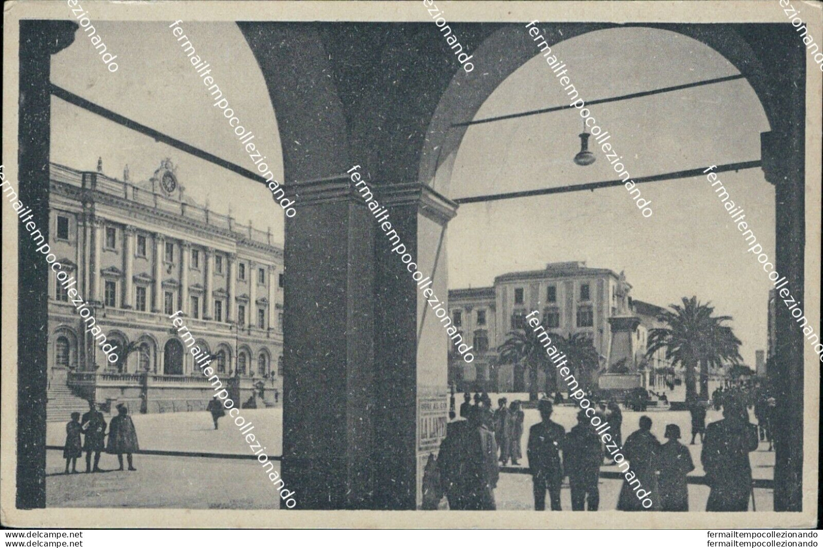 Bq314 Cartolina Sassari  Citta'portici Di Piazza D'italia - Sassari