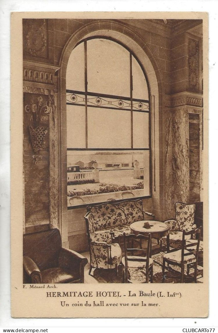 La Baule-Escoublac (44) : Le Hall Salon De L'Hôtel "l'Ermitage" En 1930 PF. - La Baule-Escoublac