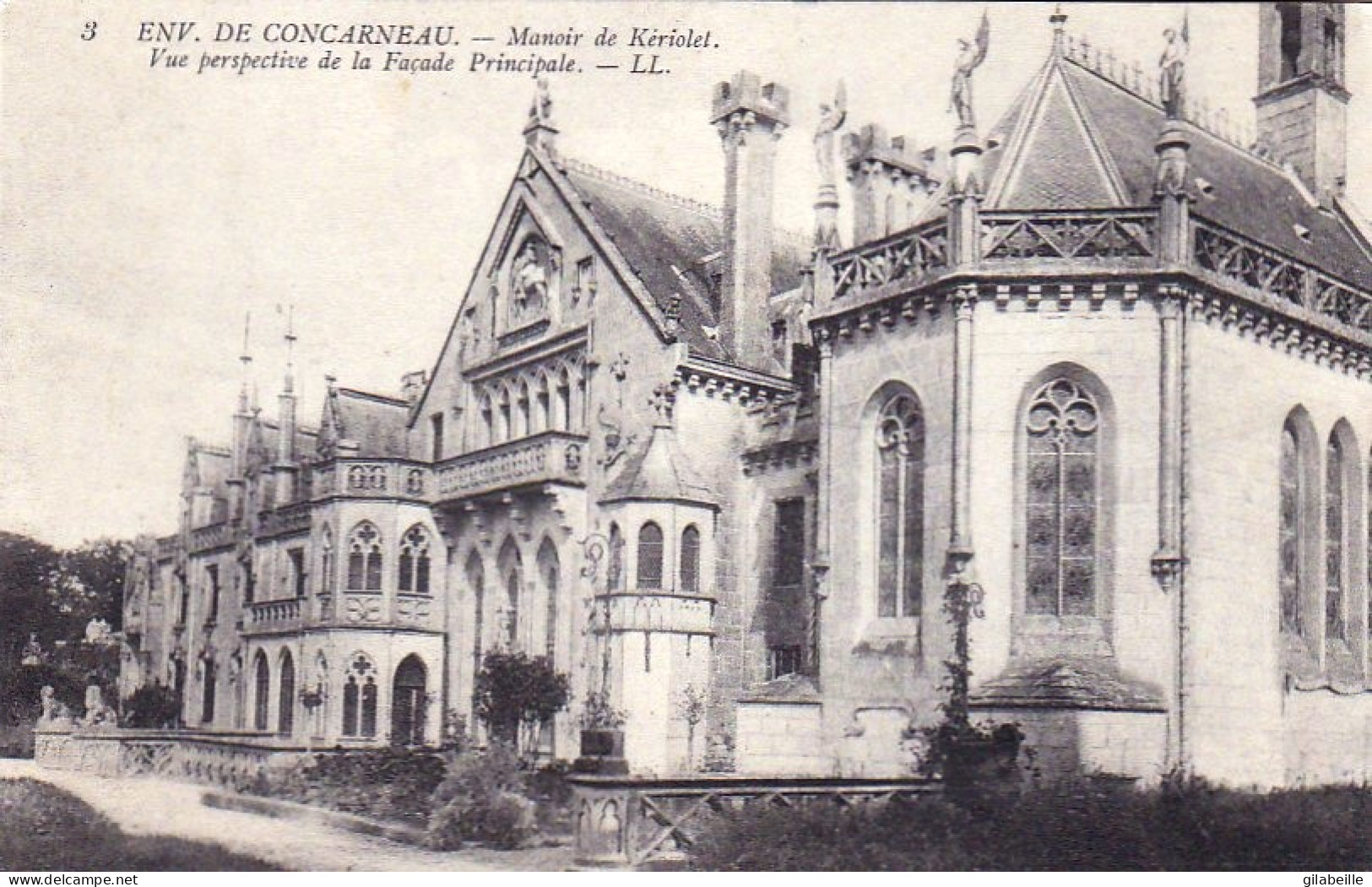29  - CONCARNEAU -  Manoir De Kériolet  - Vue Perspective De La Facade Principale - Concarneau