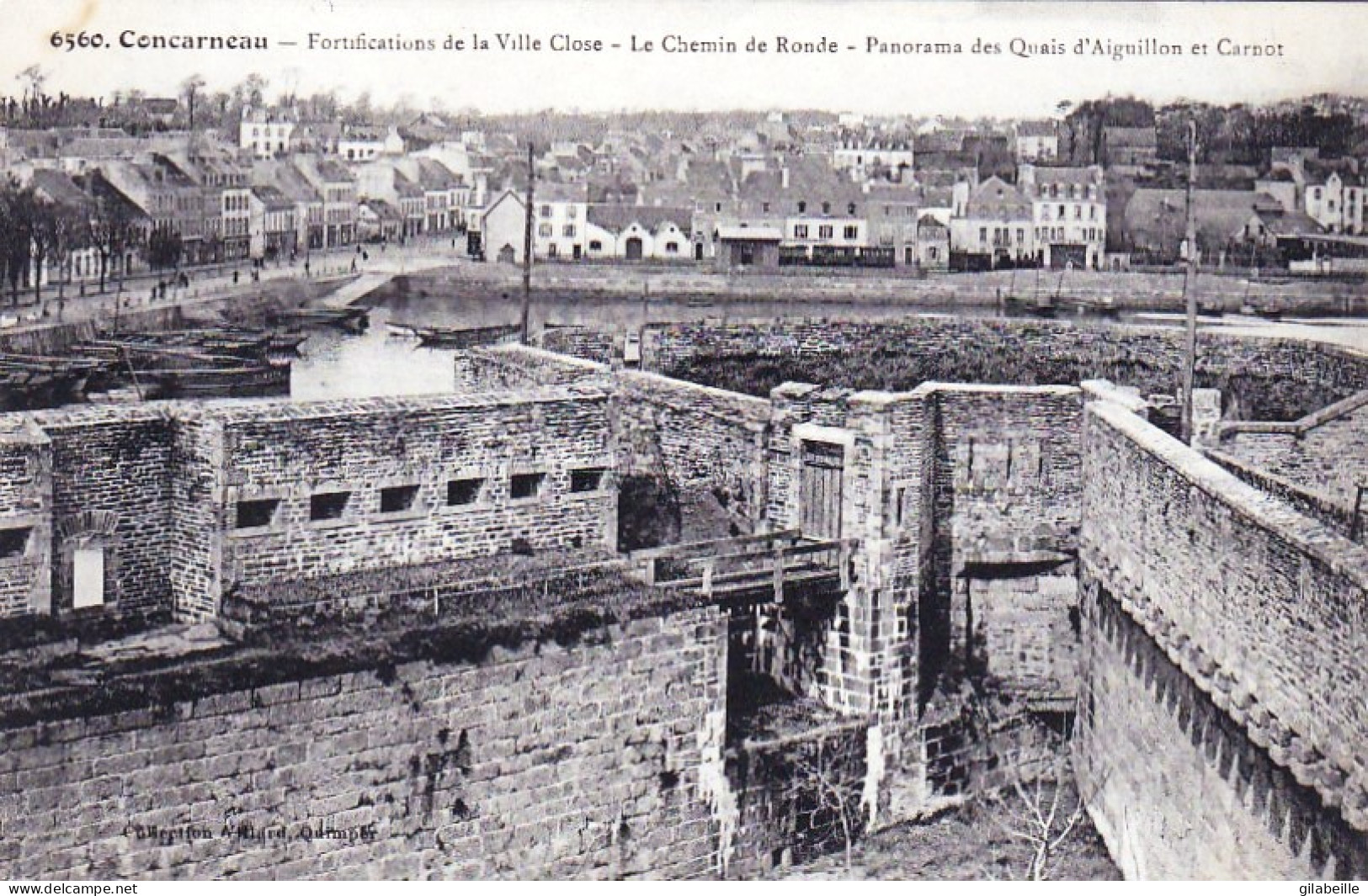 29  - CONCARNEAU -  Fortifications De La Ville Close - Le Chemin De Ronde - Panorama Des Quais D'Aiguillon - Concarneau
