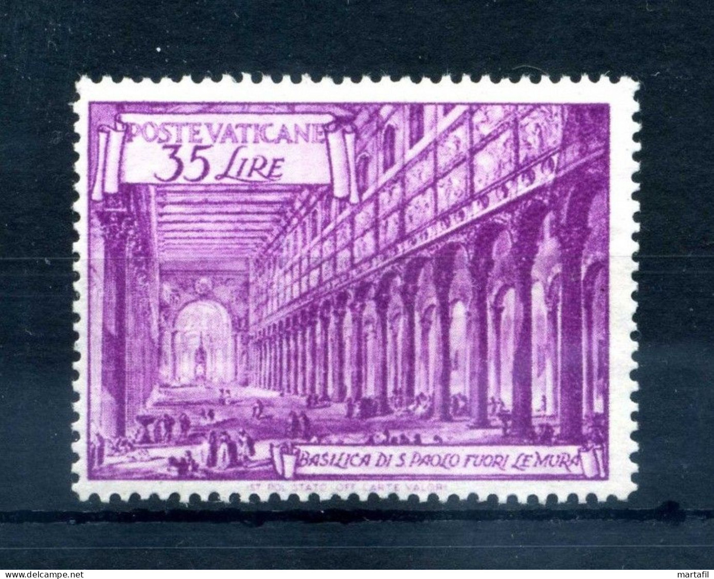 1949 VATICANO N.129 * 35 Lire Serie Basiliche - Unused Stamps