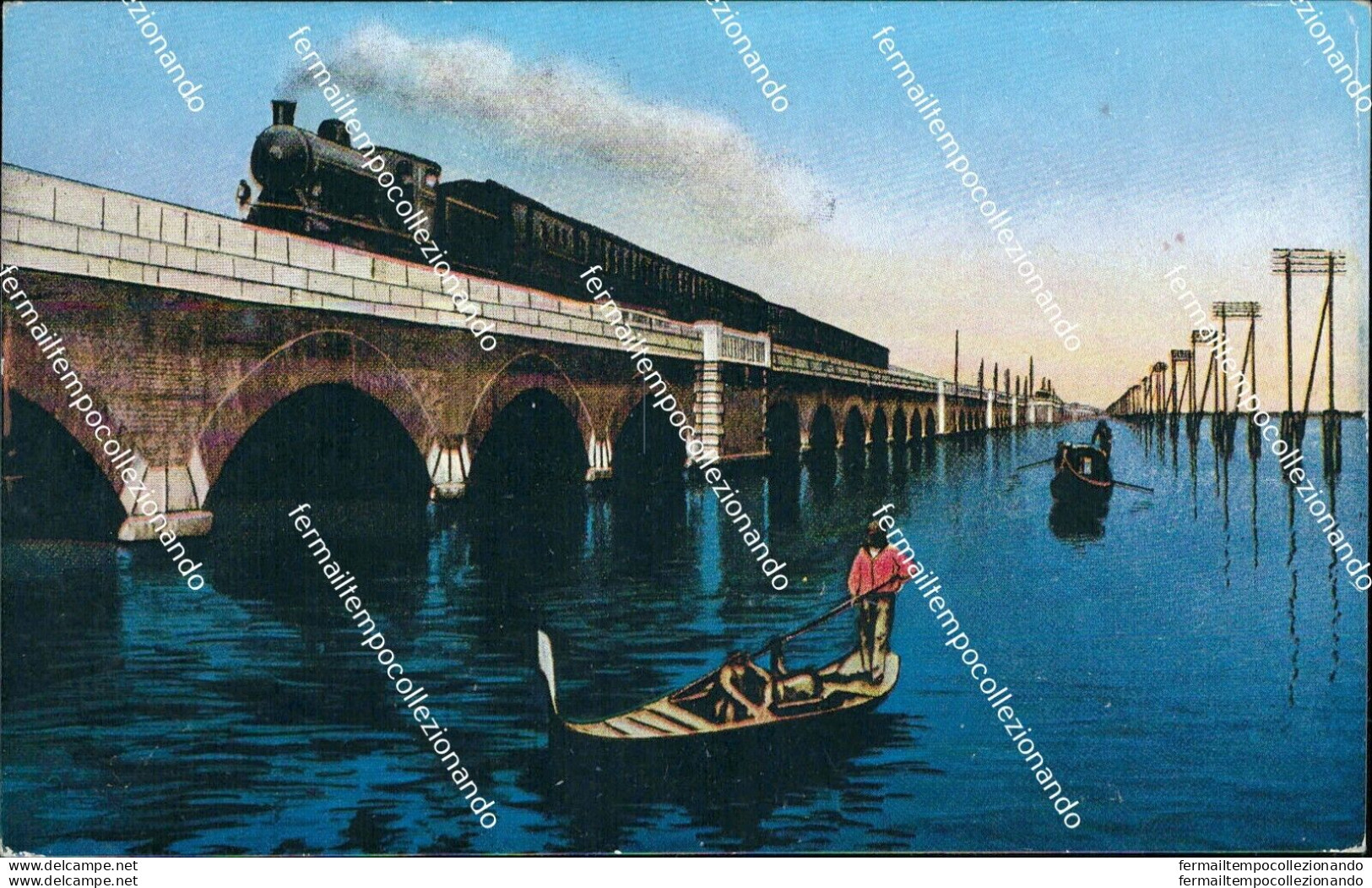 Bt231 Cartolina  Venezia Citta'  Ponte Della Ferrovia Treno Veneto - Venezia (Venedig)