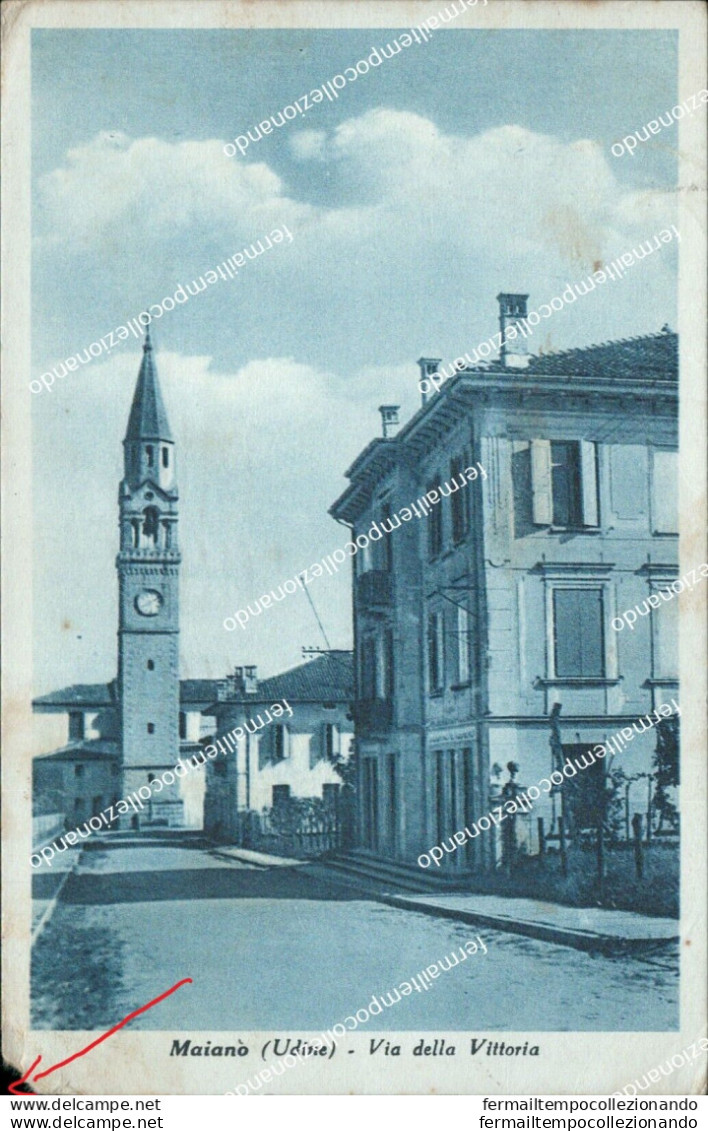 Bg623 Cartolina Maiano' Via Della Vittoria Provincia Di Udine Friuli - Udine