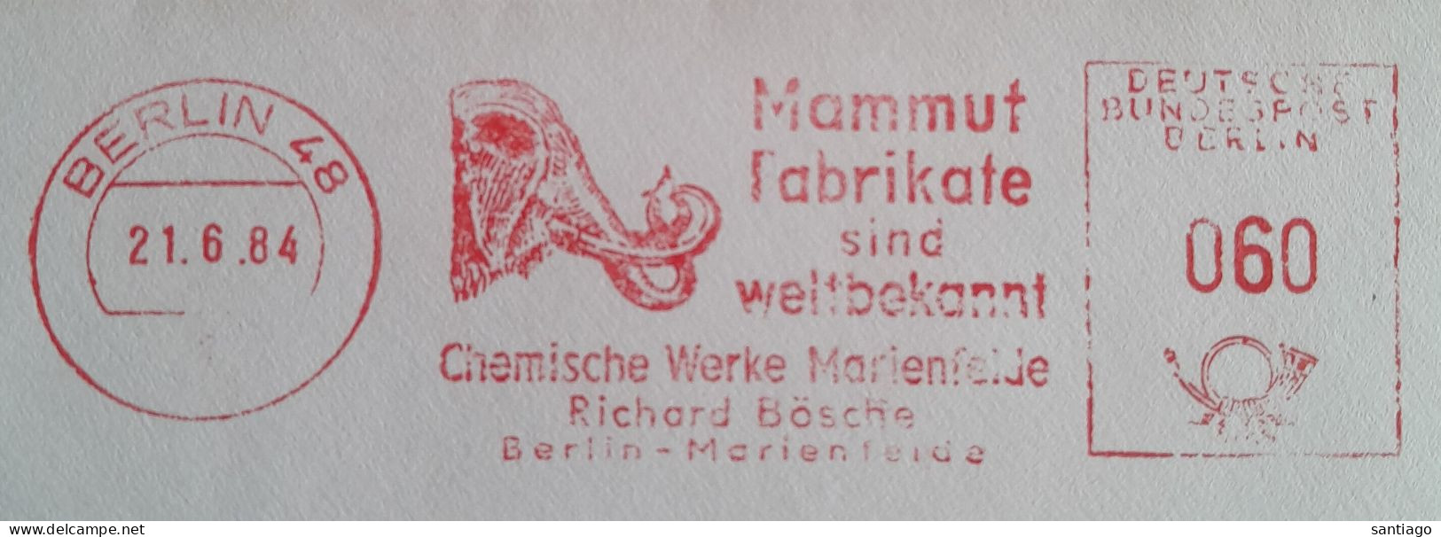 Duitsland Berlin 48 Mechanische Frankering / Mammut - Mammoet Fabrikate Sind Wellbekannt - Ongebruikt